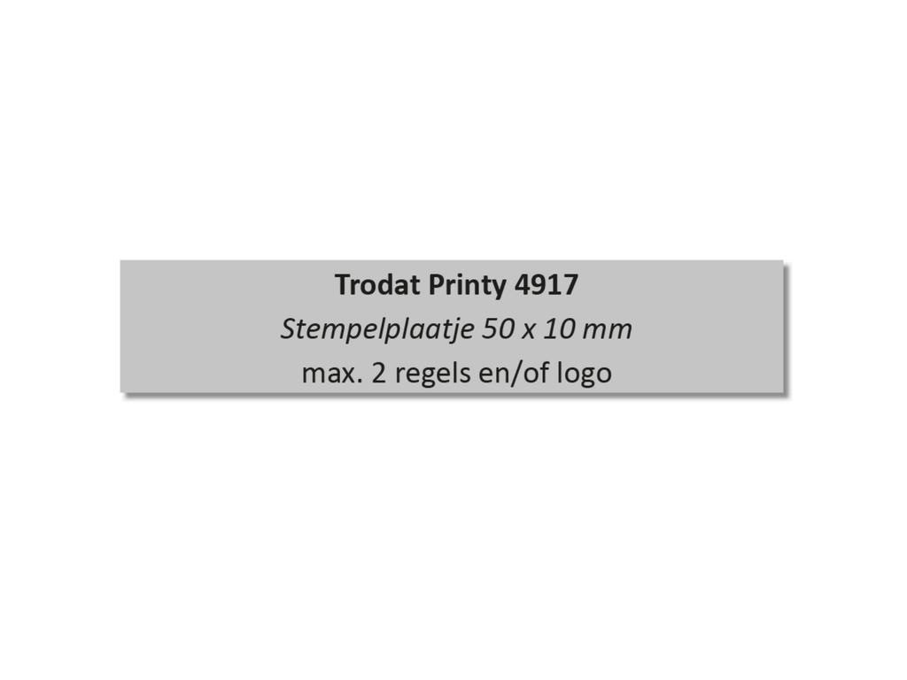 Tekstplaatje voor Trodat Printy 4917 met inktkussen