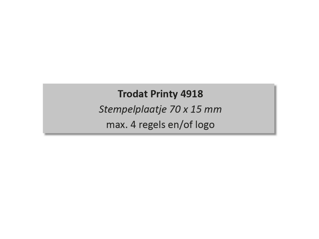 Tekstplaatje voor Trodat Printy 4918 met inktkussen