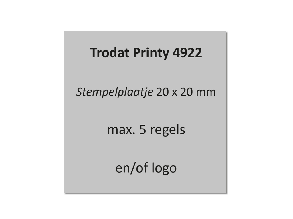 Tekstplaatje voor Trodat Printy 4922 met inktkussen