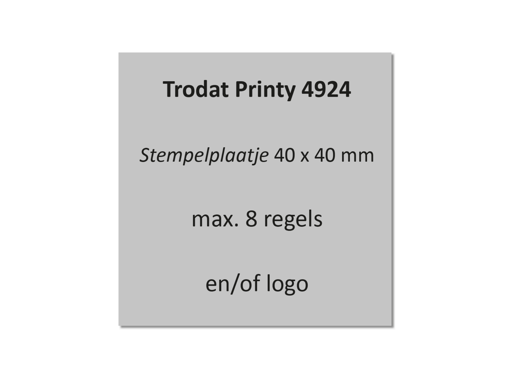 Tekstplaatje voor Trodat Printy 4924 met inktkussen