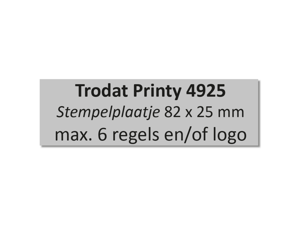 Tekstplaatje voor Trodat Printy 4925 met inktkussen