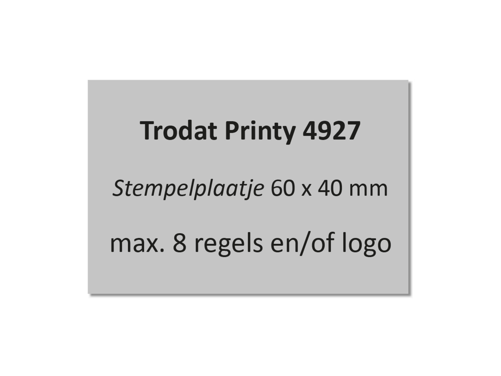 Tekstplaatje voor Trodat Printy 4927 met inktkussen
