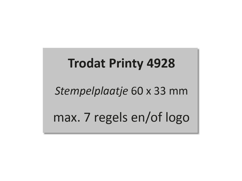 Tekstplaatje voor Trodat Printy 4928 met inktkussen