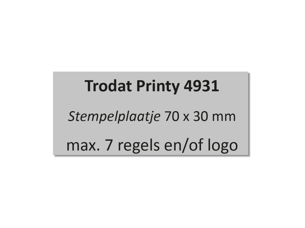 Tekstplaatje voor Trodat Printy 4931 met inktkussen