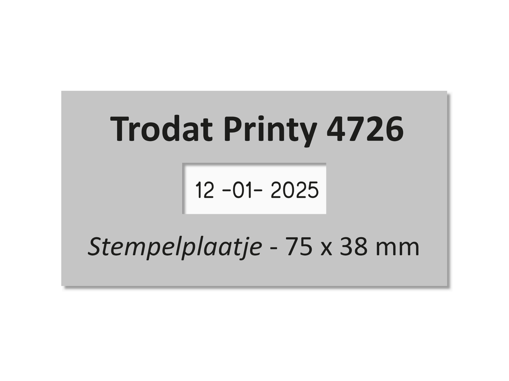 Tekstplaatje Trodat Printy 4726 met inktkussen