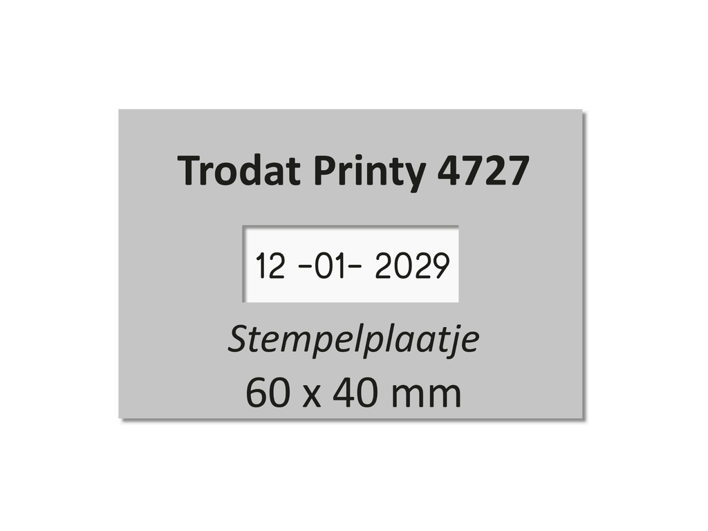 Tekstplaatje Trodat Printy 4727 met inktkussen