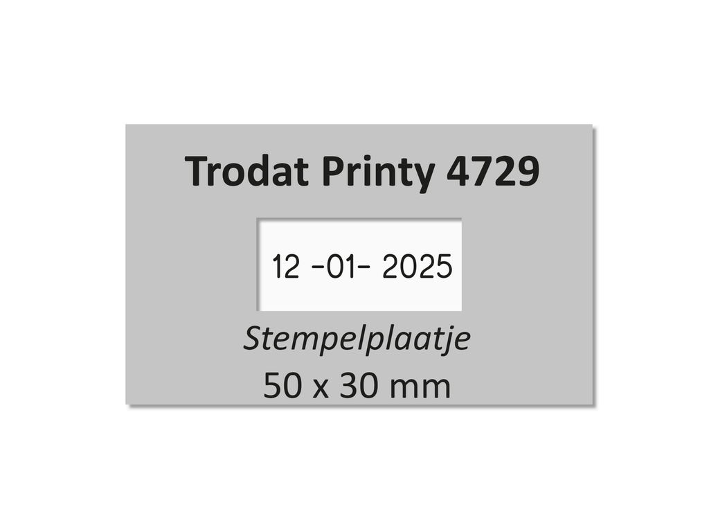 Tekstplaatje Trodat Printy 4729 met inktkussen