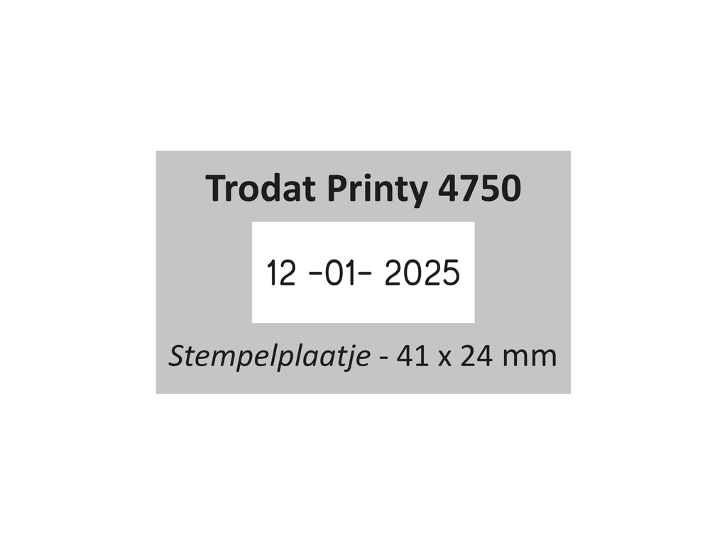 Tekstplaatje Trodat Printy 4750 met inktkussen