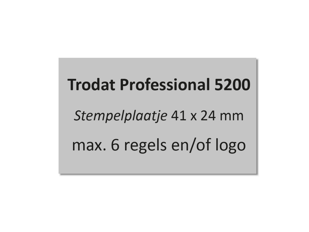 Tekstplaatje Trodat Professional 5200 met inktkussen