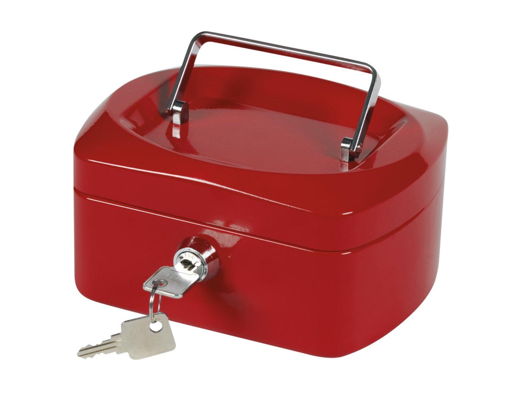 Geldkoffer Q-Connect 155x120x75mm Rood