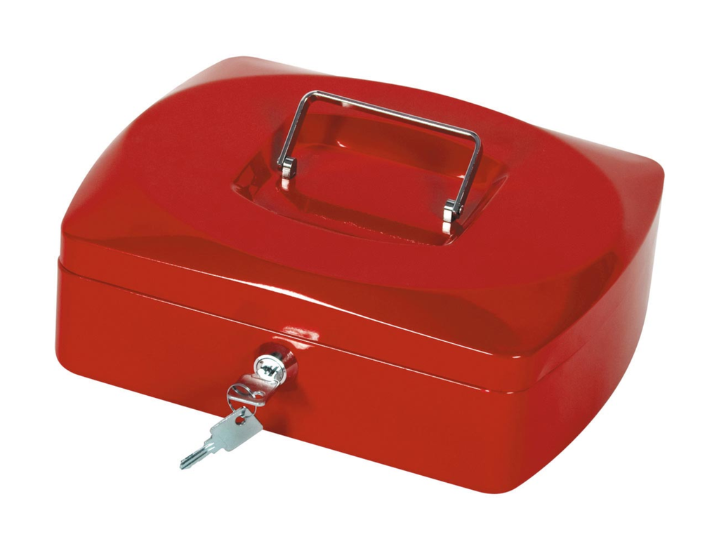 Geldkoffer Q-Connect 255x200x85mm Rood