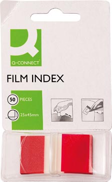 Index Q-Connect 25x45mm 50 tabs Rood