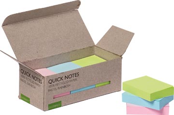 Quick Notes Recycled pastel Q-Connect 38x51mm 100vel assorti (12)