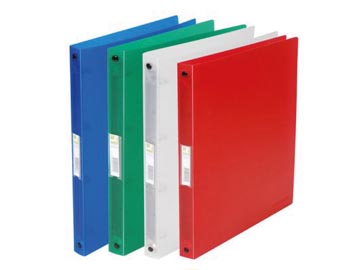 Ringmap Q-Connect A4 PP 2 O-ringen 16mm rug 22mm transparant assorti