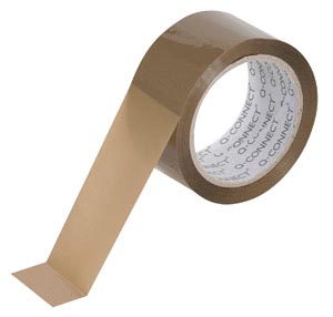 Verpakkingstape Q-Connect 48mmx60m Bruin