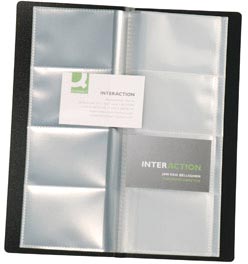 Visitekaartenmap voor 160 kaarten Q-Connect 11x26cm Zwart