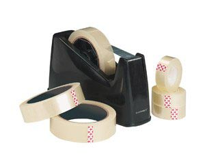 Kleefbandafroller Q-Connect 25mmx66m Zwart 