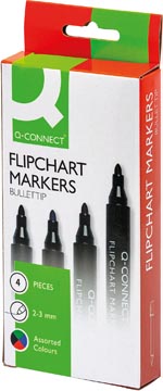 Flipchartmarker Q-Connect 2-3mm ronde punt Assorti