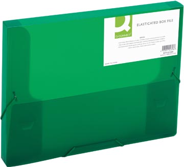 Elastobox met elastieken Q-Connect PP A4 rug 25mm groen