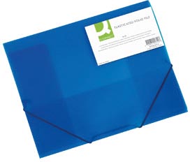 Elastomap Q-Connect PP met 3 kleppen A4 transparant blauw