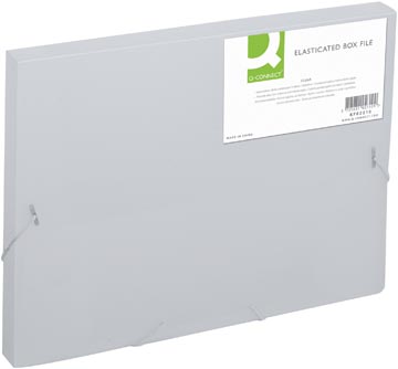 Elastobox met elastieken Q-Connect PP A4 rug 25mm transparant 