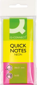 Quick Notes Q-Connect 38x51mm 50vel Neonkleuren