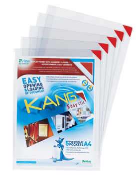 Ophangtas L-map Tarifold A5 PVC kang easy clic rode hoek (5)