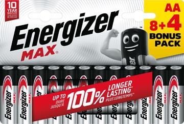 Batterijen Energizer Max AA blister 8+4 gratis (12)