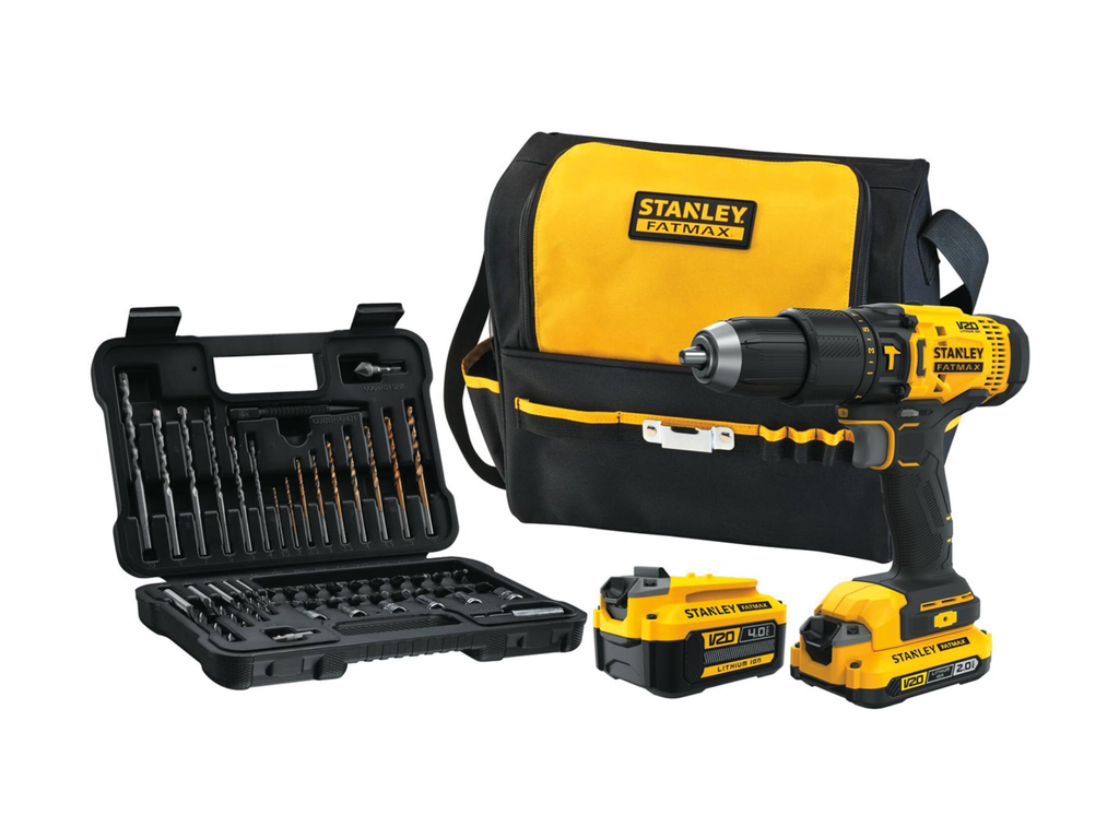 Schroefklopboormachine Stanley Fatmax 18V + 2 accu's softbag + 50-delige accessoireset