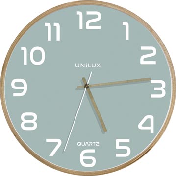 Wandklok Unilux Baltic Ø30,5cm houten frame lichtgroen