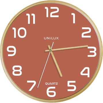 Wandklok Unilux Baltic Ø30,5cm houten frame roze
