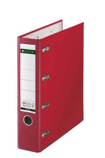 [ESS-10120025] Bankordner Leitz karton A4 rug 80mm dubbel mechanisme (rood)