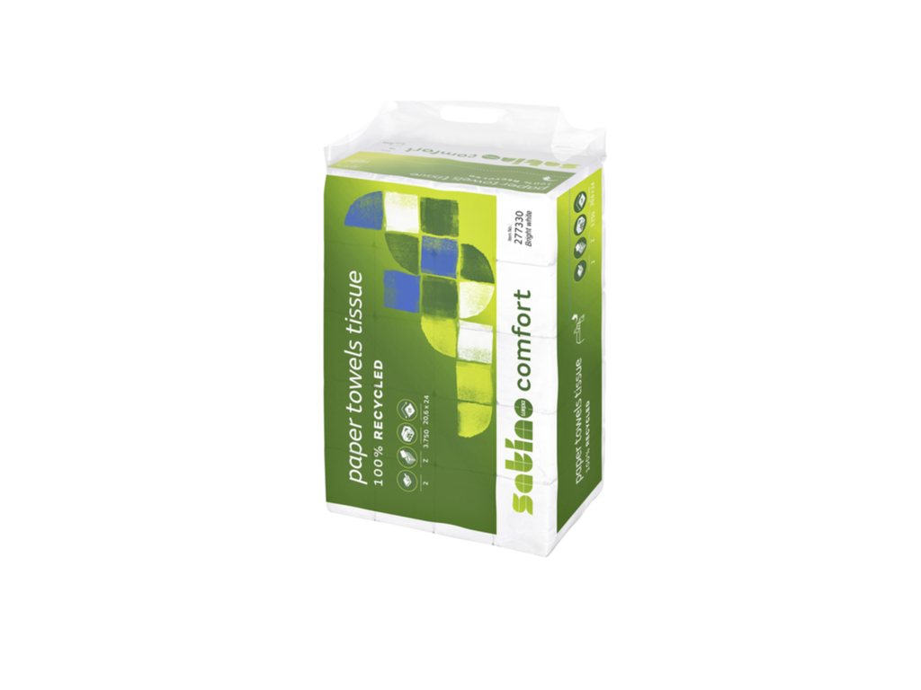 Handdoeken Satino papier 100% recycled 2-laags 20,6x24cm 277330 (3750)
