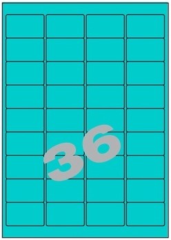 Etiketten 36 etik/blad 48,3x29,7mm blauw (200)