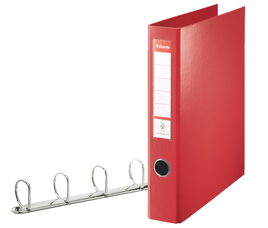 Ringmap Esselte Vivida PP A4 maxi 4 D-ringen 40 mm rug 60mm
