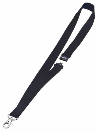 [DUR-868201] Textielkoord Durable 20mm met karabijnhaak (zwart)