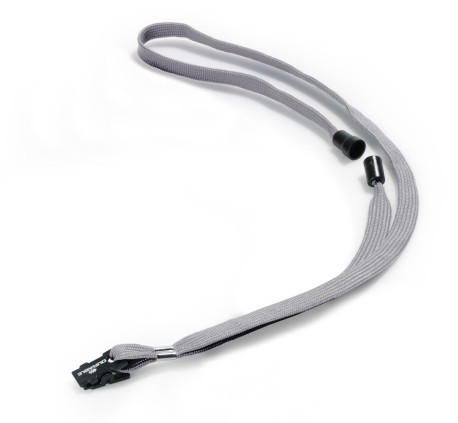 [DUR-811910] Textielkoord Durable 10mm 44cm met kunststof klem en veiligheidssluiting (10) (grijs)