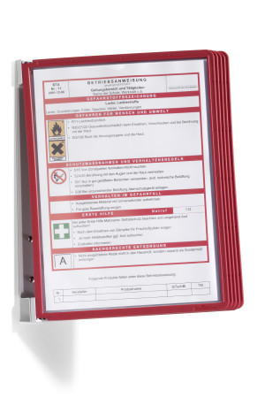[DUR-555103] Zichtpanelensysteem Durable Vario Wall 5 A4 (rood)