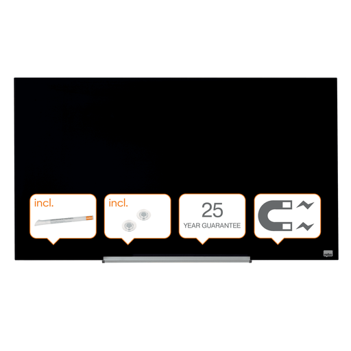 [ACCO-1905180] Glasbord Nobo Diamond magnetisch 993 x 559 mm (zwart)