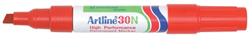 [TIM-30R] Permanent marker Artline 30 beitelpunt 2-5 mm (rood)