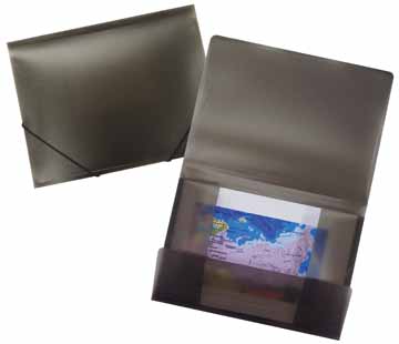 [TIM-34535B] Elastomap Beautone 3 kleppen PP A4 (frosted zwart)