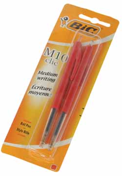[TIM-12806R] Balpen Bic M10 Clic Original blister (2) (rood)