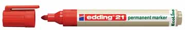 [TIM-21R] Permanent marker Edding 21 EcoLine ronde punt 1.5-3 mm (rood)