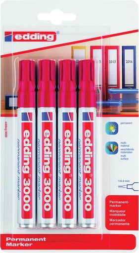 [TIM-6004002] Permanent marker Edding 3000 (4) (rood)