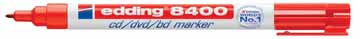 [TIM-8400R] Permanent marker Edding 8400 CD/DVD/BD ronde punt 0.5-1 mm (rood)