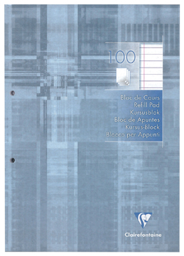 Cursusblok Clairefontaine A4 90gr met kantlijn