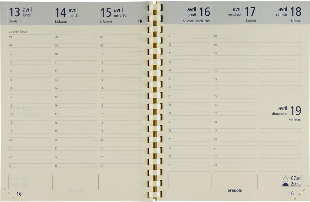 Agenda Brepols Optivision Palermo Large 171x220mm Franstalig zwart 2027 1week/2 pagina's