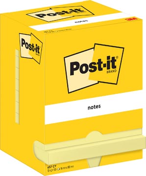 Memoblok Post-It Notes 76x102mm 100vel geel (657M) (12)