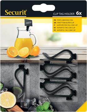 Tag houder clip Securit zwart (6)