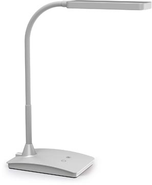 Bureaulamp Maul Pearly LED dimbaar 3000-6500Kelvin 350lumen op voet zilver
